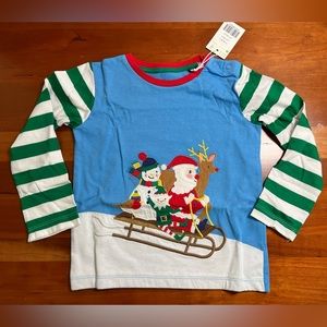 Brand new mini Boden kids (2-3 y/o) long sleeve Xmas shirt